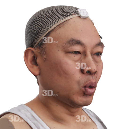 Head Man Asian 3D Phonemes And Emotions