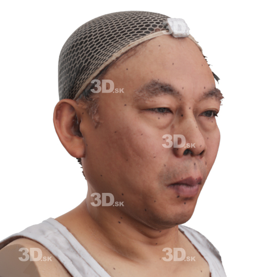 Head Man Asian 3D Phonemes And Emotions