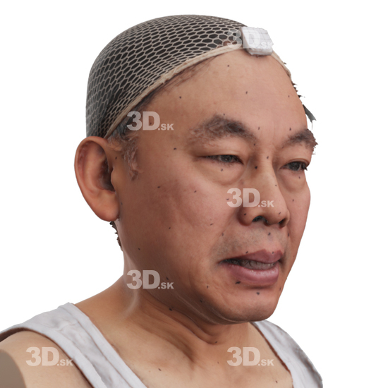 Head Man Asian 3D Phonemes And Emotions