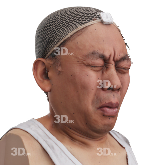 Head Man Asian 3D Phonemes And Emotions