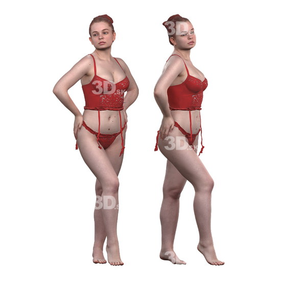 Whole Body Woman White Underwear 3D Cleaned Bodies