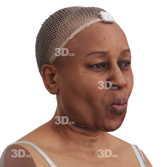 Head Woman Black 3D Phonemes And Emotions