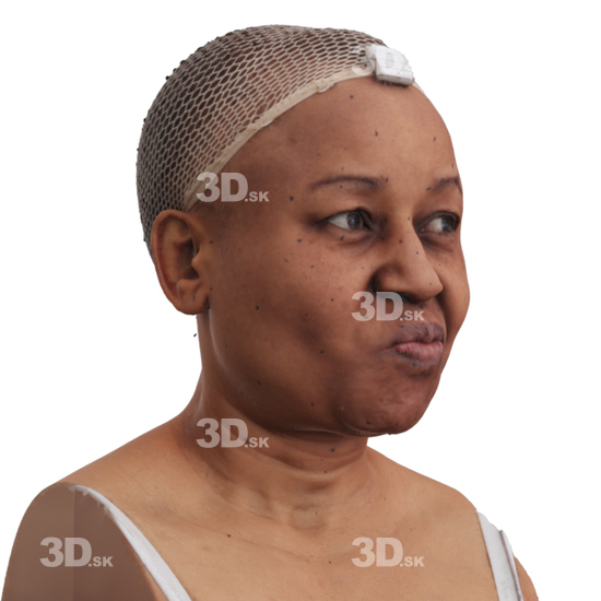 Head Woman Black 3D Phonemes And Emotions