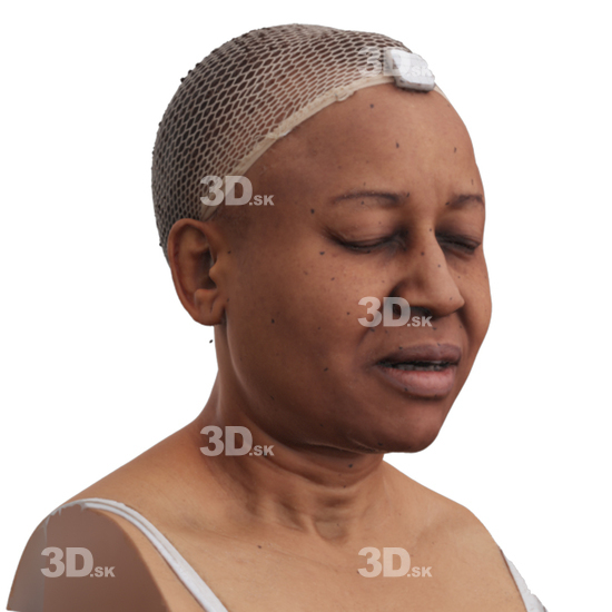 Head Woman Black 3D Phonemes And Emotions