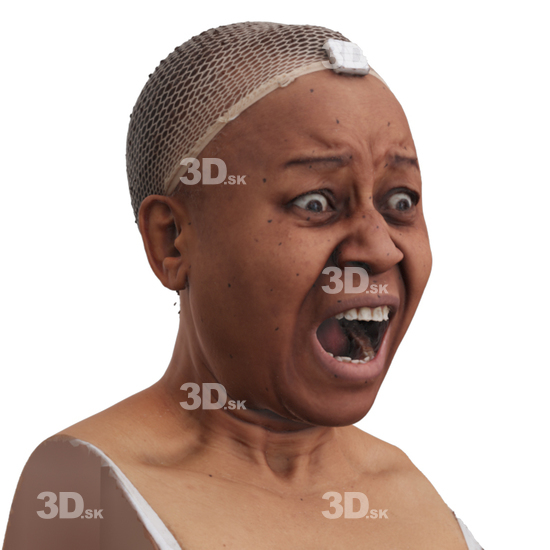 Head Woman Black 3D Phonemes And Emotions