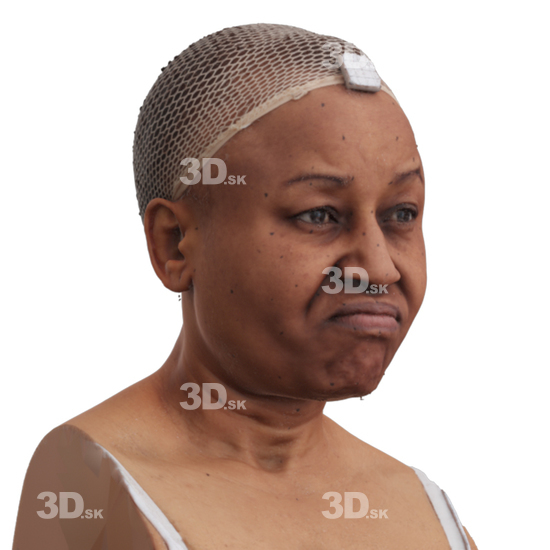 Head Woman Black 3D Phonemes And Emotions