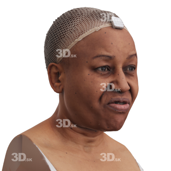 Head Woman Black 3D Phonemes And Emotions