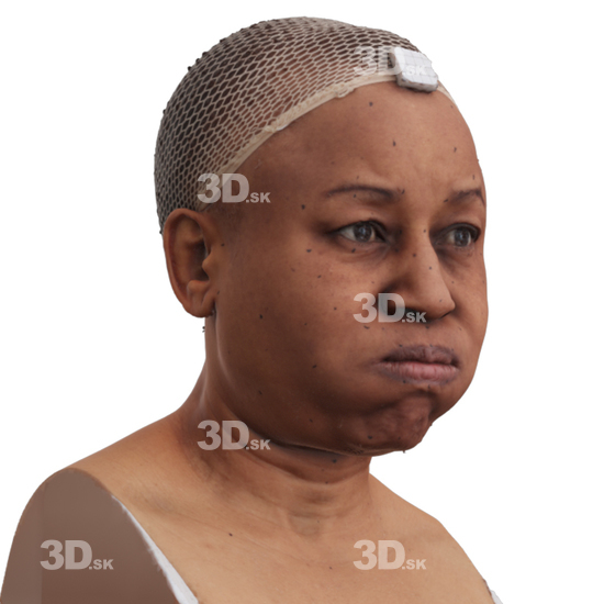 Head Woman Black 3D Phonemes And Emotions