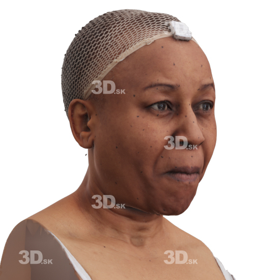 Head Woman Black 3D Phonemes And Emotions