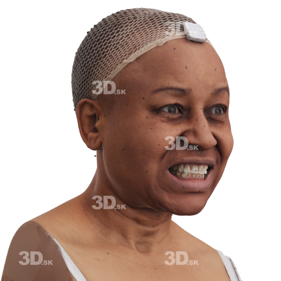 Head Woman Black 3D Phonemes And Emotions