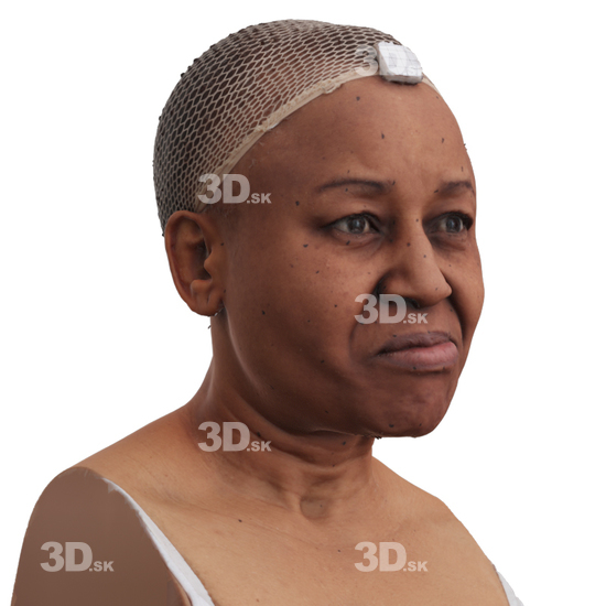 Head Woman Black 3D Phonemes And Emotions