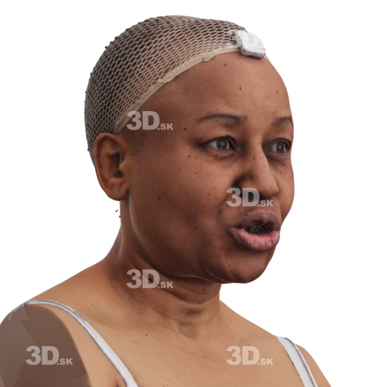 Head Woman Black 3D Phonemes And Emotions