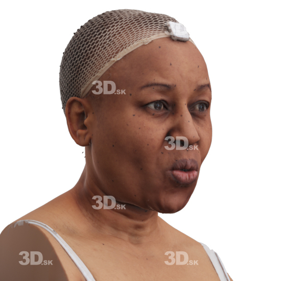 Head Woman Black 3D Phonemes And Emotions