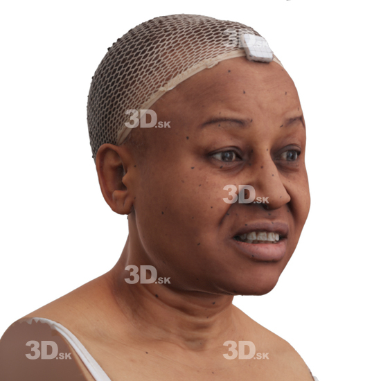 Head Woman Black 3D Phonemes And Emotions