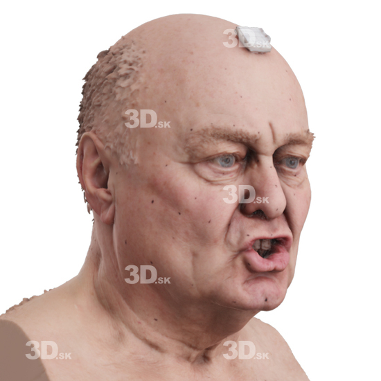 Head Man White 3D Phonemes And Emotions