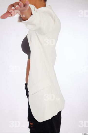 Upper Body Woman White Casual Slim Studio photo references