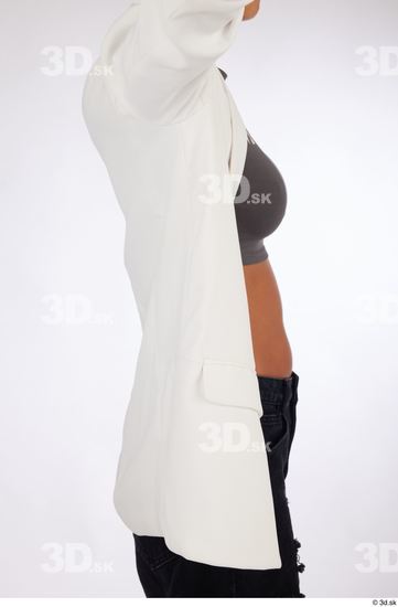 Upper Body Woman White Casual Slim Studio photo references