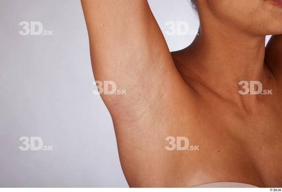 Underarm Woman White Nude Slim Studio photo references