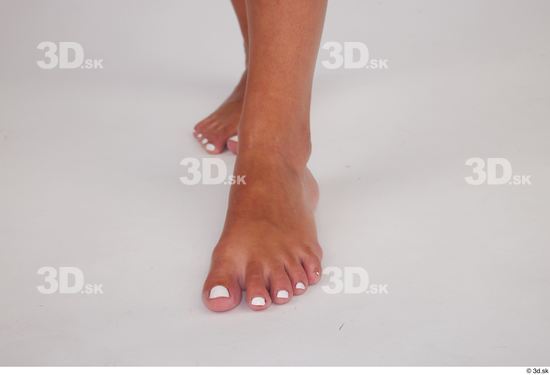 Foot Woman White Slim Studio photo references