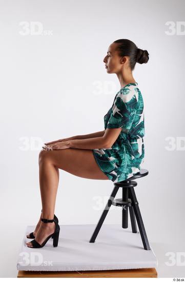 Whole Body Woman White Slim Sitting Studio photo references