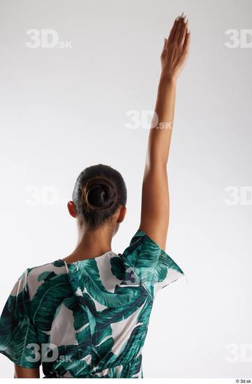 Arm Back Woman White Slim Studio photo references