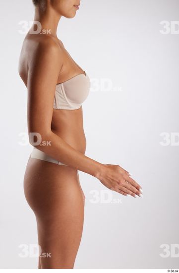 Arm Woman White Underwear Slim Studio photo references