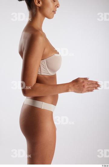 Arm Woman White Underwear Slim Studio photo references