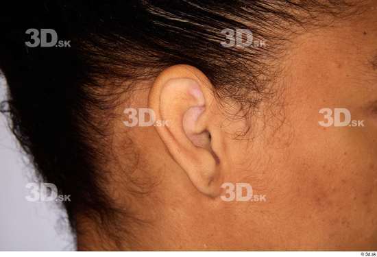 Ear Woman White Black Slim Studio photo references