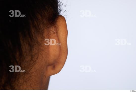 Ear Woman White Black Slim Studio photo references