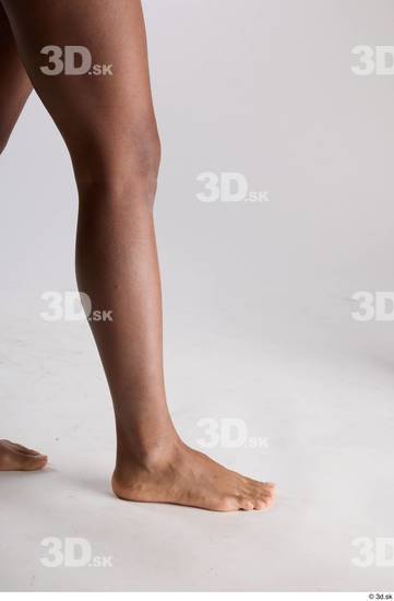 Calf Woman Black Nude Slim Studio photo references