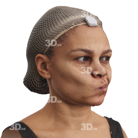 Head Woman Black 3D Phonemes And Emotions