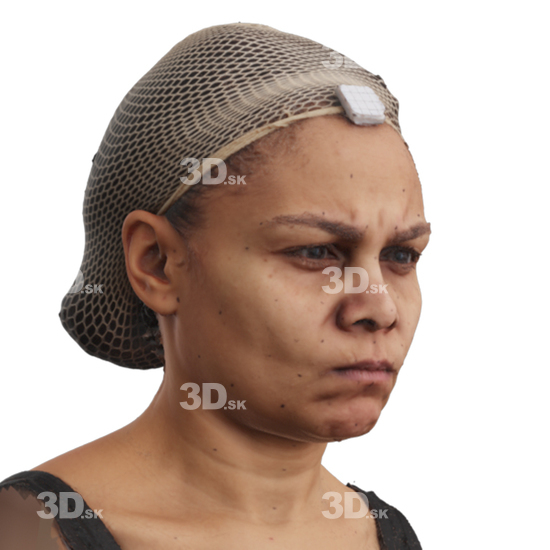 Head Woman Black 3D Phonemes And Emotions