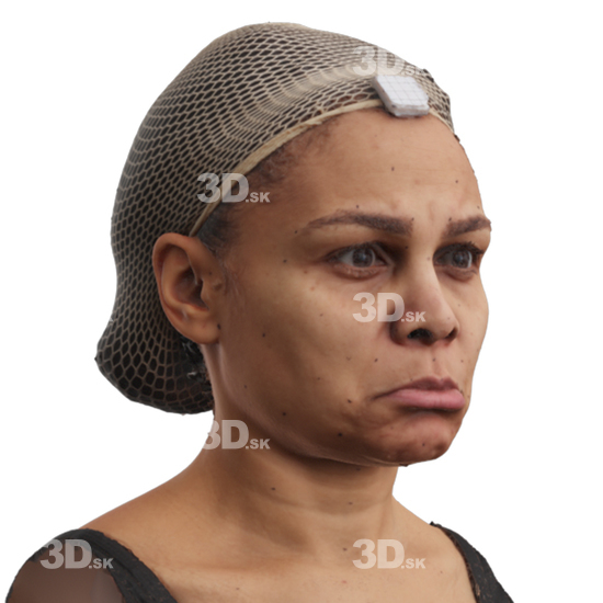 Head Woman Black 3D Phonemes And Emotions