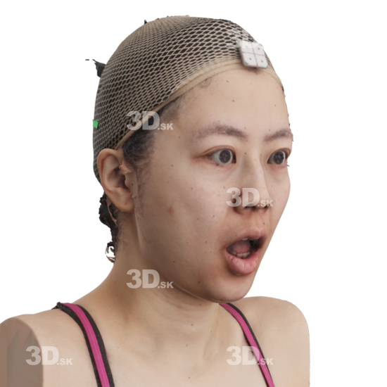 Head Woman Asian 3D Phonemes And Emotions