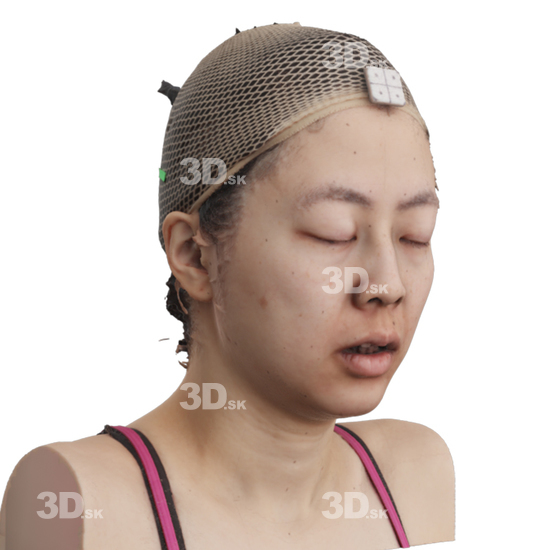 Head Woman Asian 3D Phonemes And Emotions