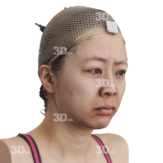 Head Woman Asian 3D Phonemes And Emotions