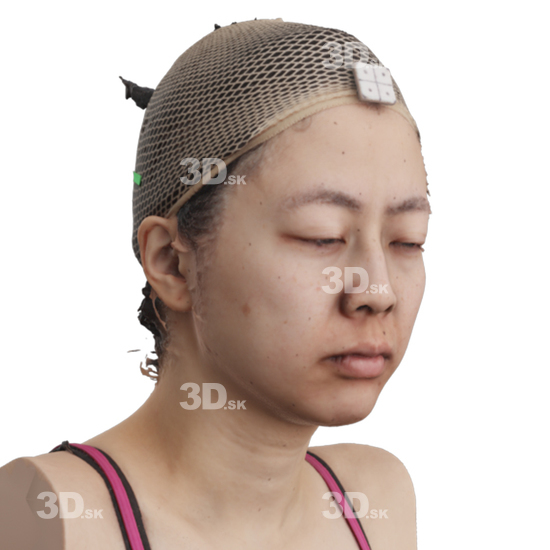 Head Woman Asian 3D Phonemes And Emotions