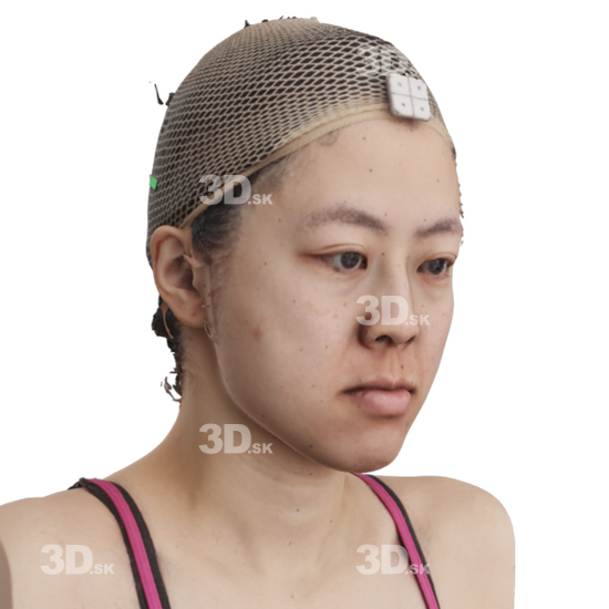 Head Woman Asian 3D Phonemes And Emotions