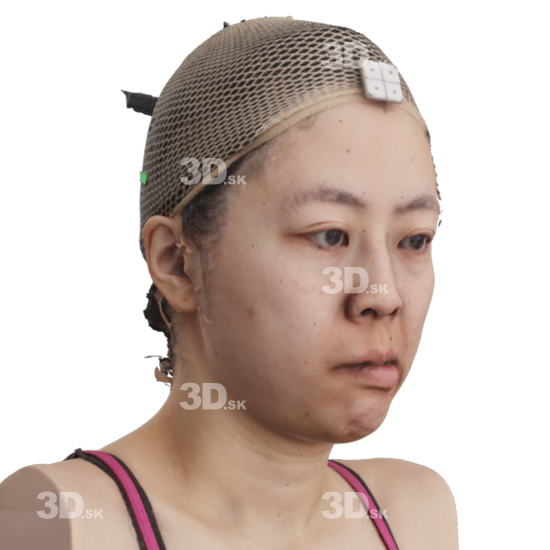 Head Woman Asian 3D Phonemes And Emotions