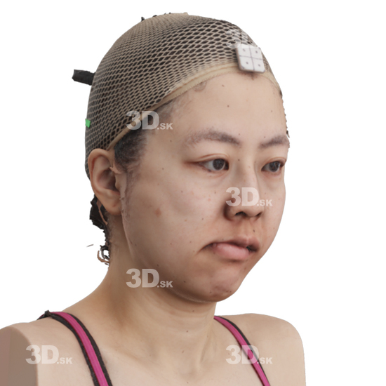 Head Woman Asian 3D Phonemes And Emotions