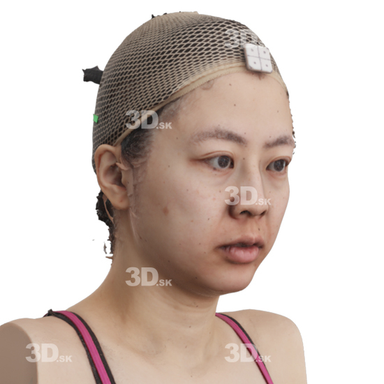 Head Woman Asian 3D Phonemes And Emotions