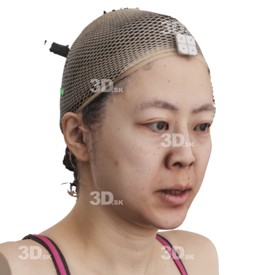 Head Woman Asian 3D Phonemes And Emotions