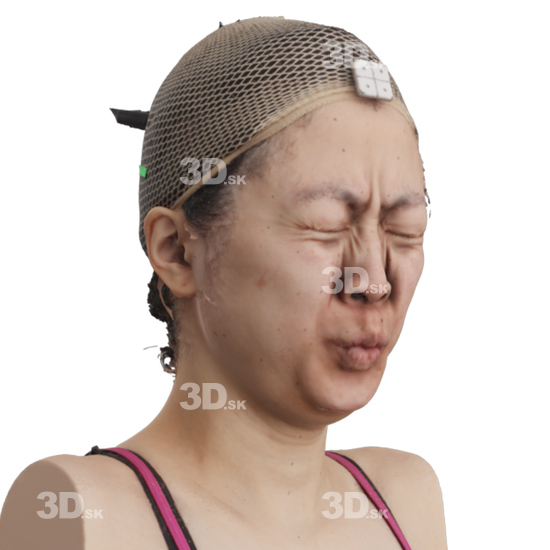 Head Woman Asian 3D Phonemes And Emotions