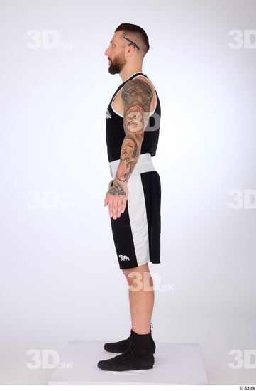 Whole Body Man White Sports Slim Standing Top Studio photo references