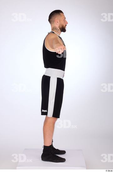 Whole Body Man White Sports Slim Standing Top Studio photo references