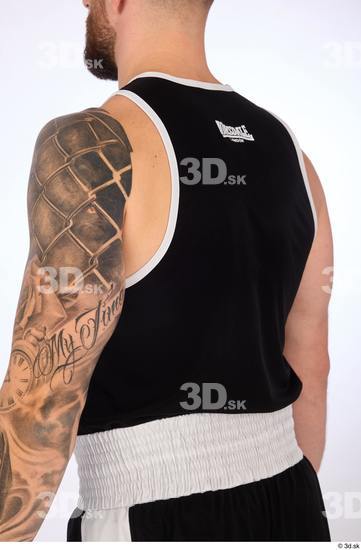 Upper Body Man White Sports Slim Top Studio photo references