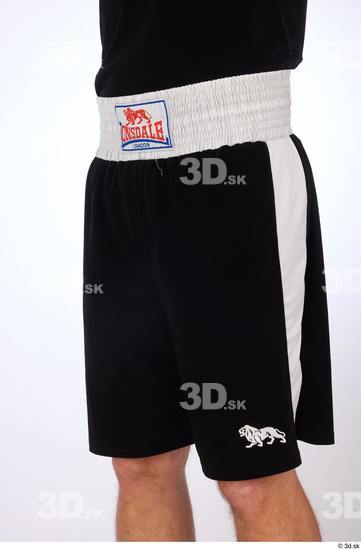 Thigh Man White Sports Shorts Slim Studio photo references