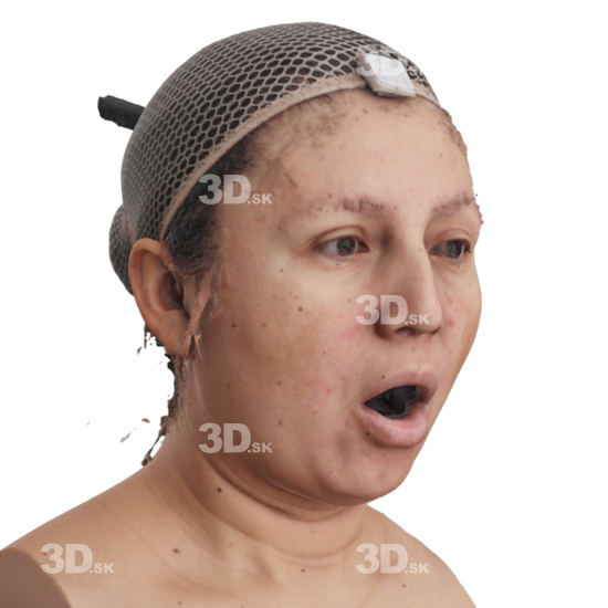 Head Woman 3D Phonemes And Emotions Hispanic