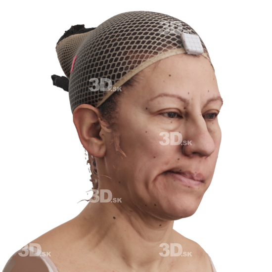 Head Woman 3D Phonemes And Emotions Hispanic