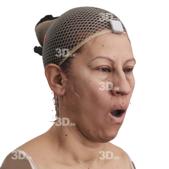 Head Woman 3D Phonemes And Emotions Hispanic